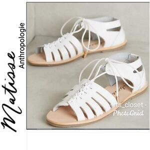 Matisse Nora Leather White Sandals